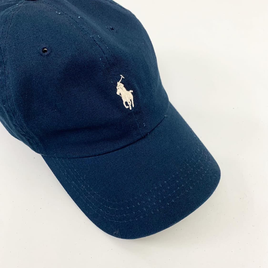 폴로 랄프로렌 네이비 로고 레더 스크랩 볼캡 상품이미지4