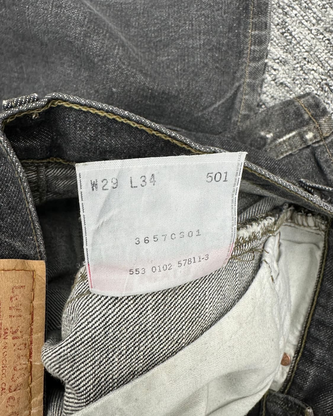 (허단36)00'S 리바이스 USA 501 흑청-M1875 상품이미지5