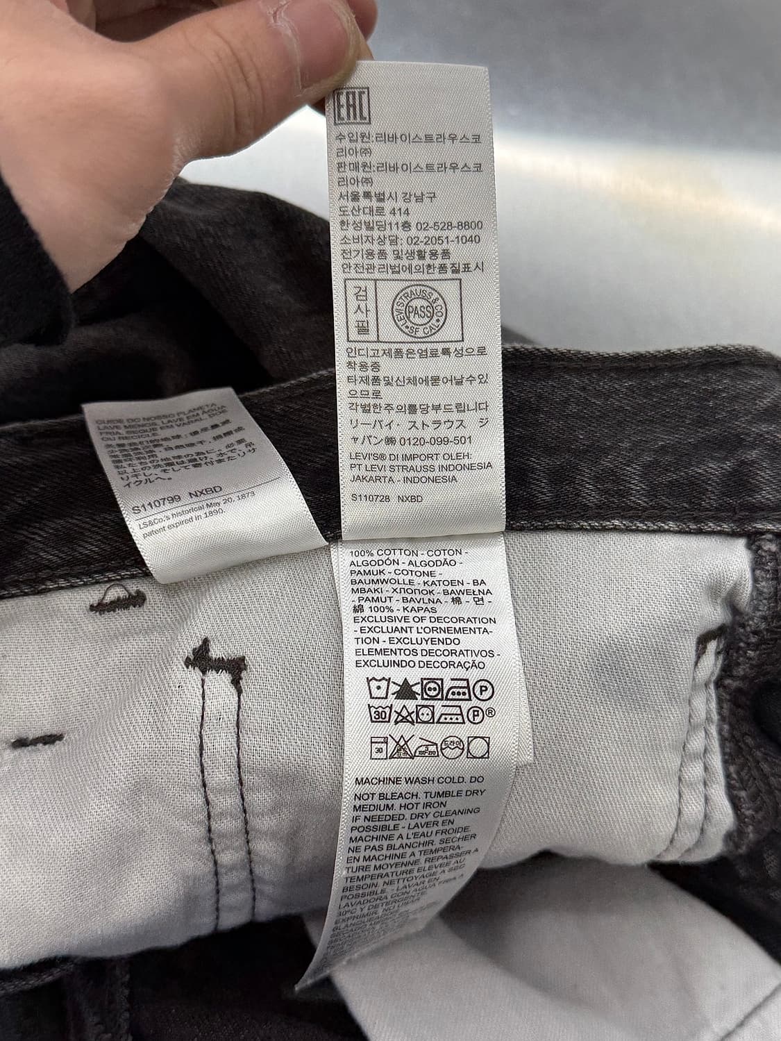 리바이스 워시드 그레이 루즈 카펜터 데님 팬츠 상품이미지8