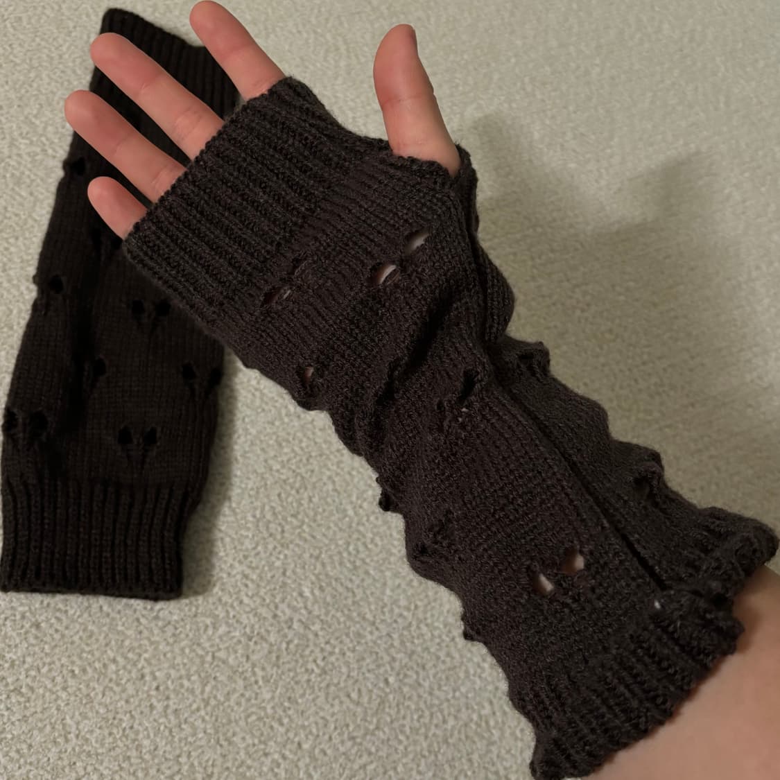 빈티지 브라운 니트 핸드워머 상품이미지5