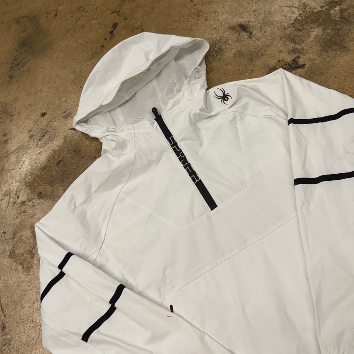 [정품/M] Spyder 스파이더 화이트 바람막이 후드 자켓 b16 상품이미지1