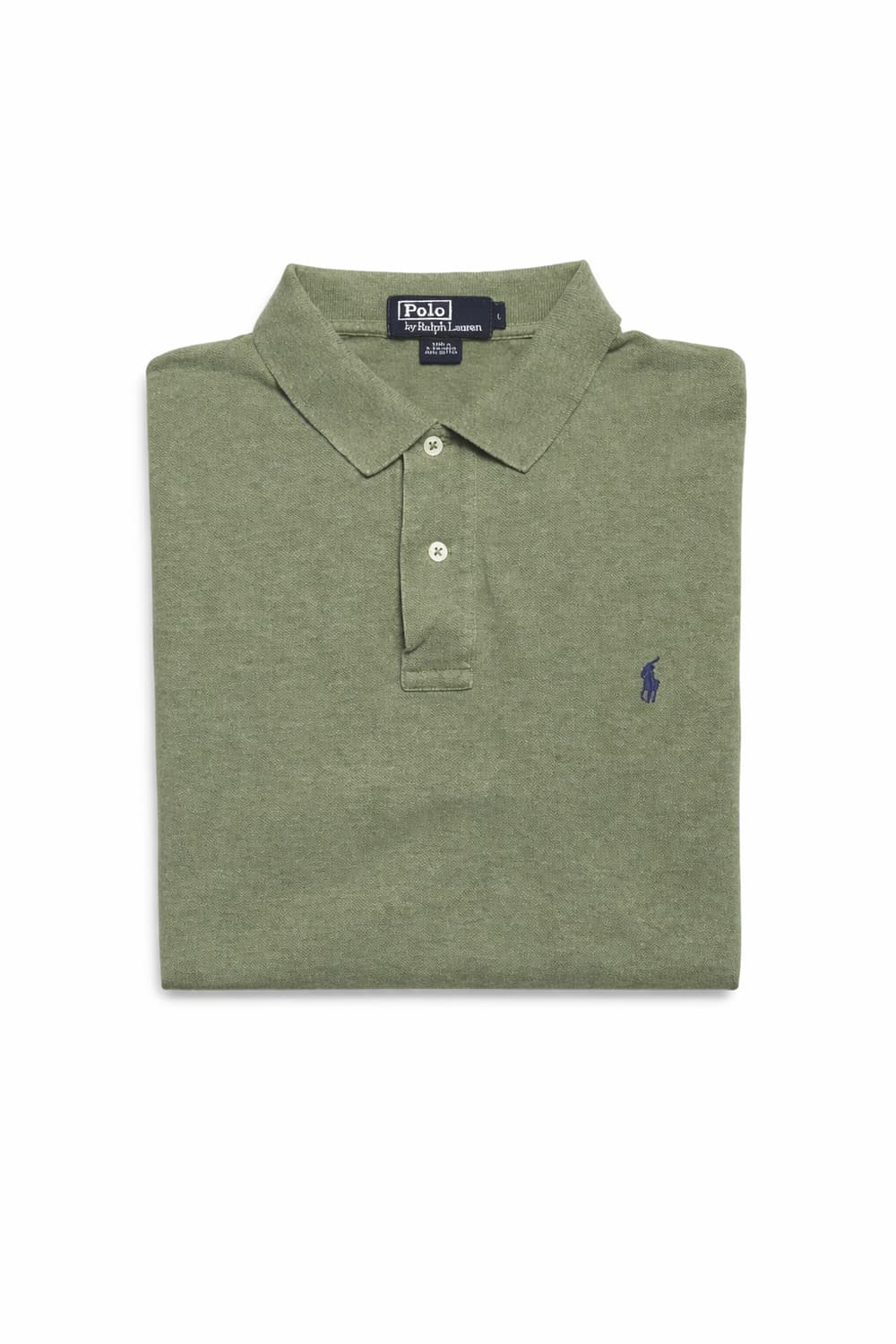 USA 00s 미국 빈티지 클래식 폴로 랄프로렌 올리브 긴팔 카라티 L 상품이미지3