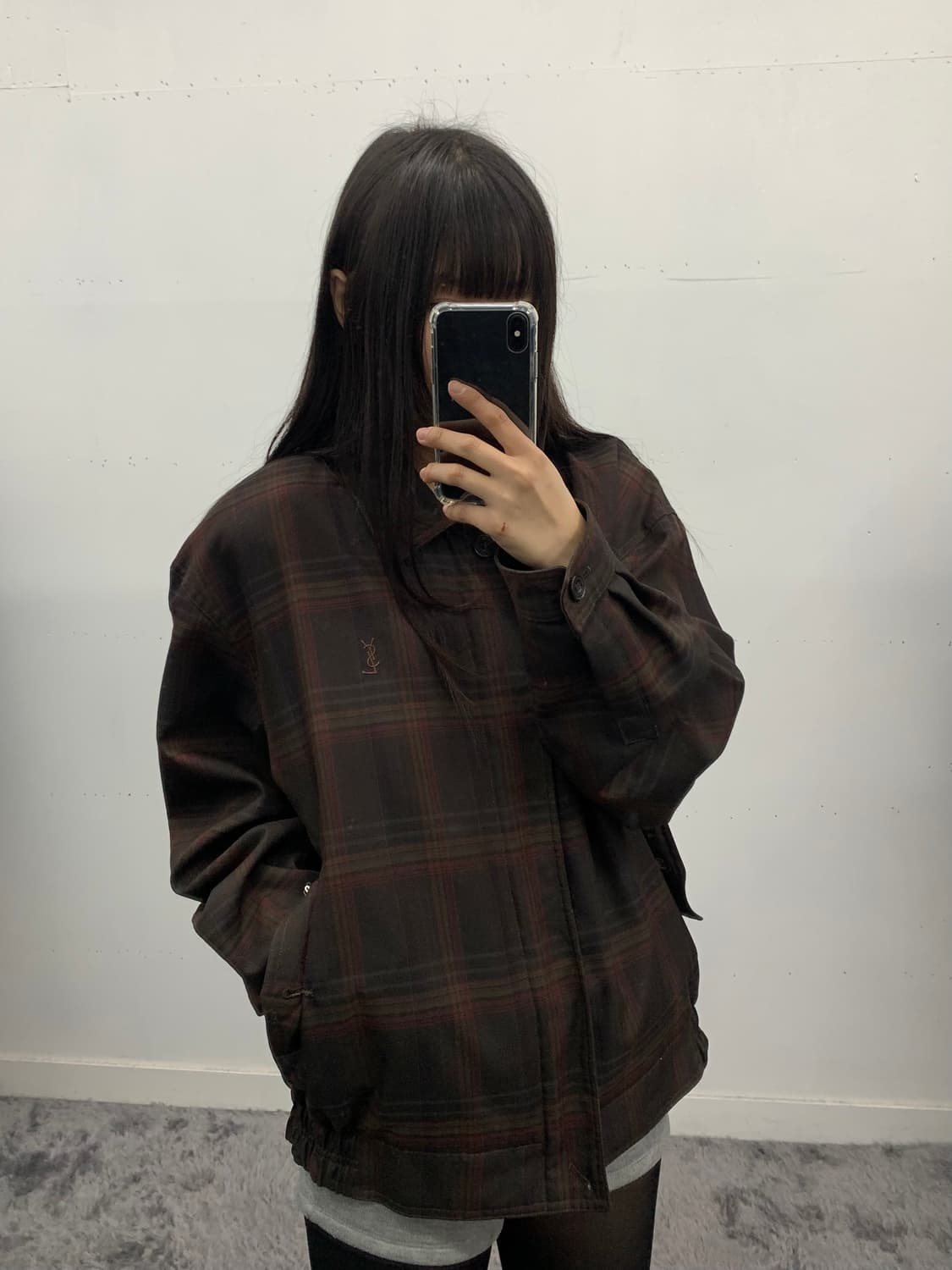 입생로랑 90s 체크 봄버 상품이미지2