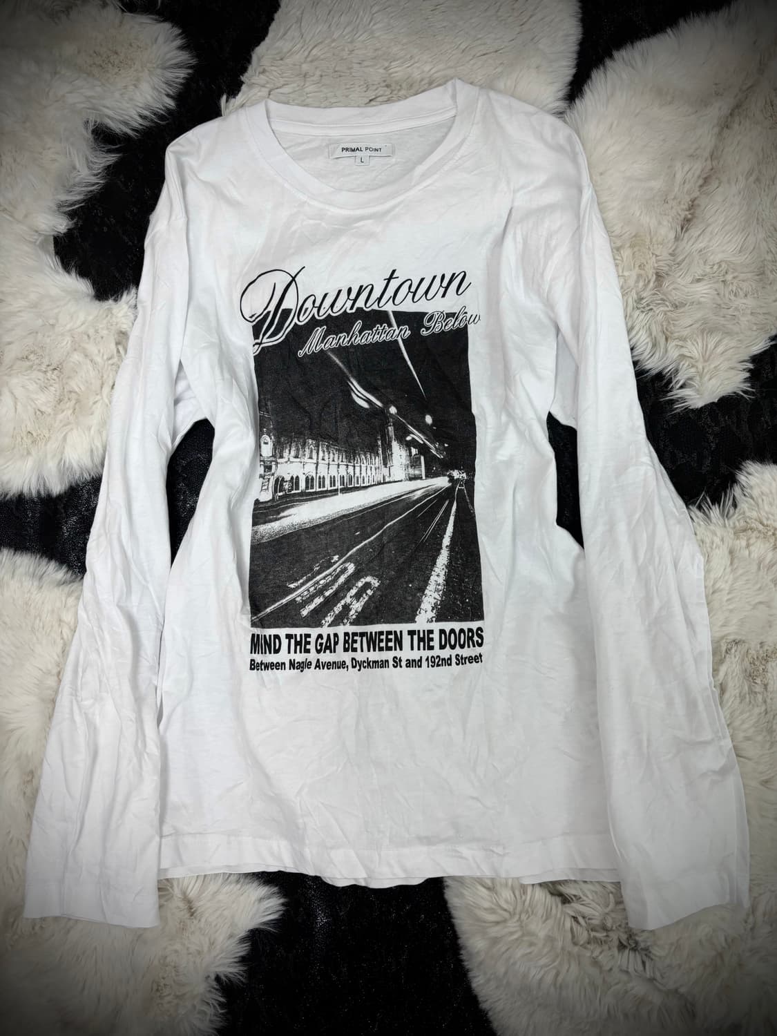 [Y2K] Printing White Sleeve 상품이미지1