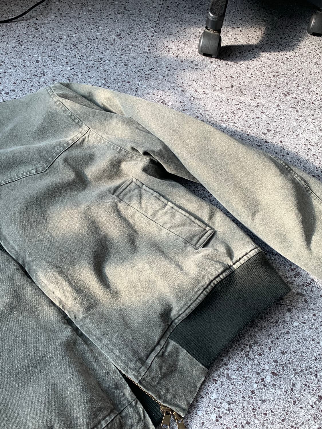 파르티멘토 보아 플리스 VTG 워시드 웨스턴 블루종 카키 상품이미지5