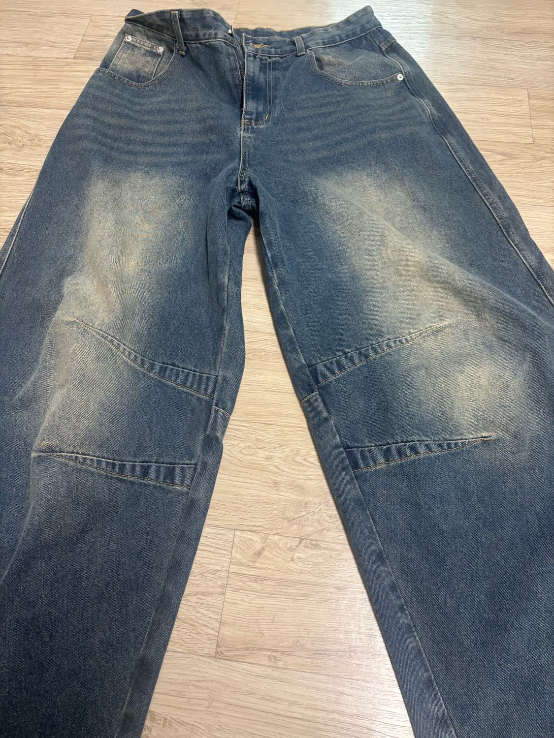 중청 워싱 커브드 팬츠 상품이미지1