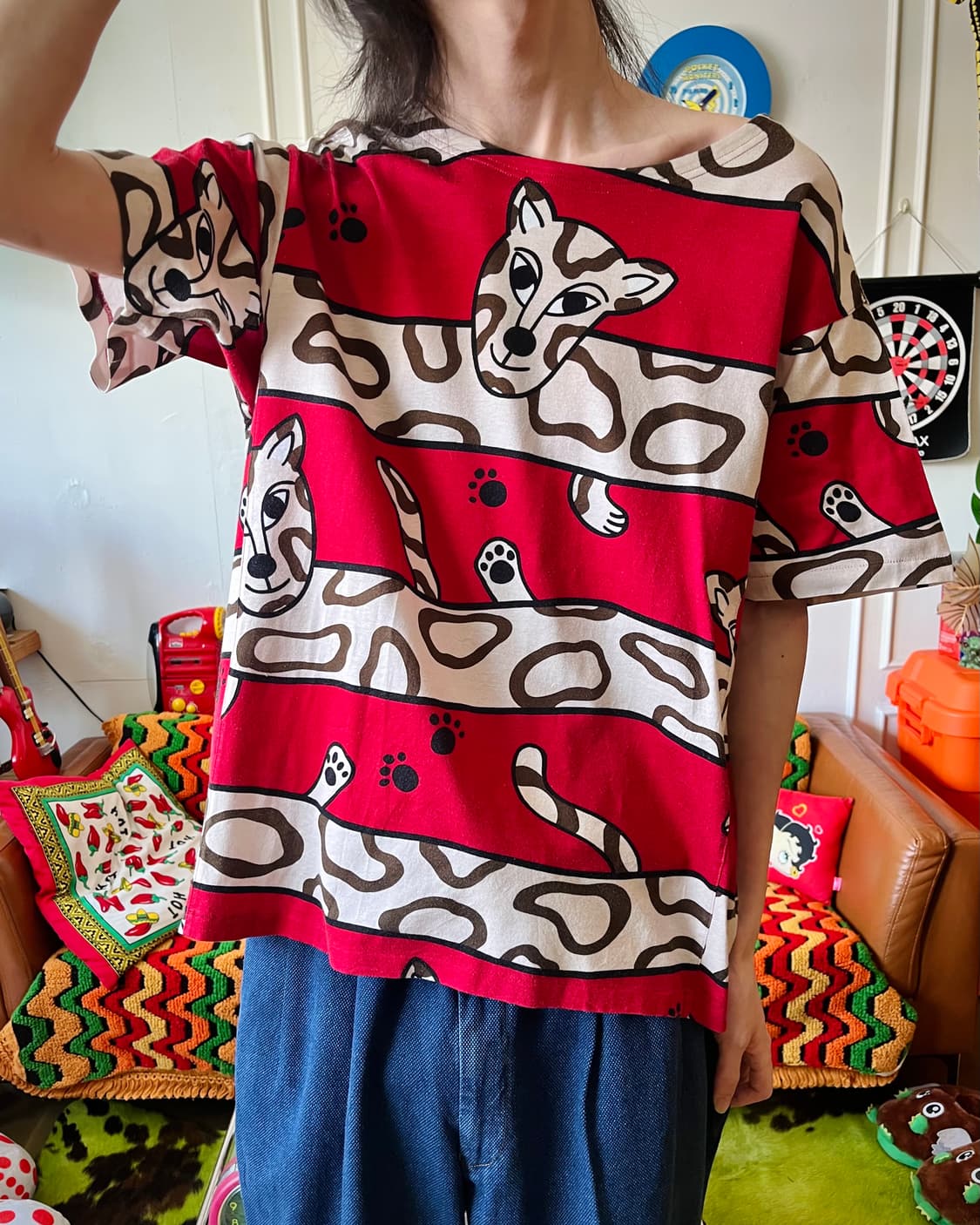 80-90s Italian Vintage Patchwork 1/2 T 상품이미지2