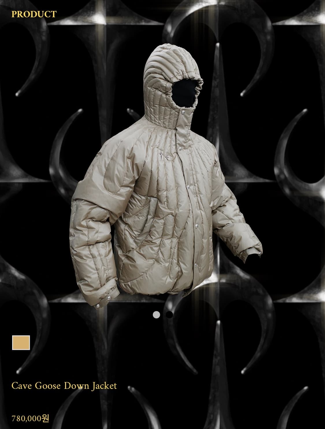 떠그클럽 구스 다운 패딩 베이지 (L) 상품이미지3