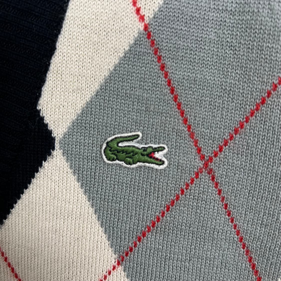 Lacoste 라코스테 아가일 브이넥 가디건 상품이미지3