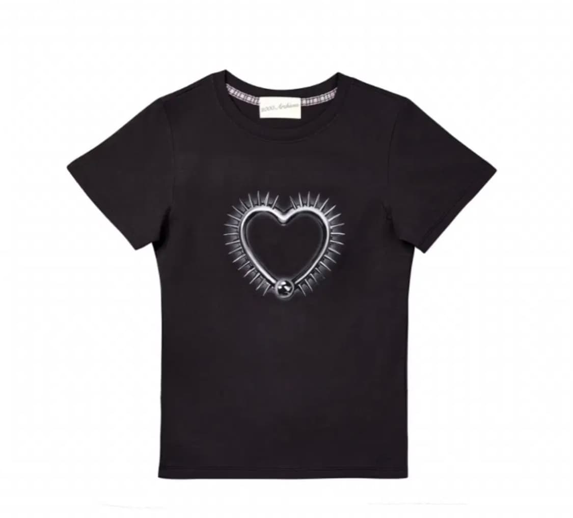 2000아카이브스 SPIKE HEART T SHIRTS (BLACK)  상품이미지2