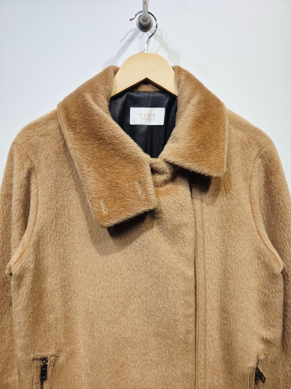 타임(TIME) 라마 혼방 카멜 하프 코트 상품이미지3