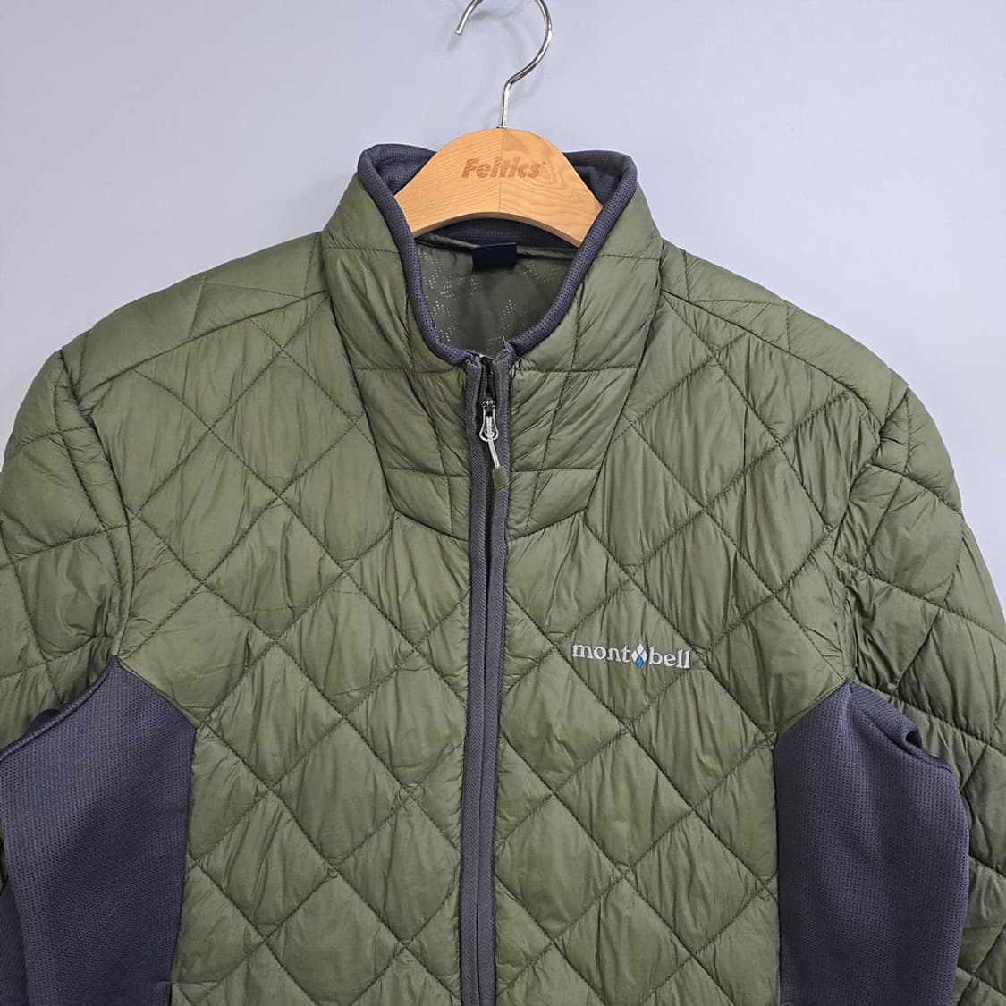 몽벨 퀼팅 경량 패딩 자켓 카키 100 상품이미지2