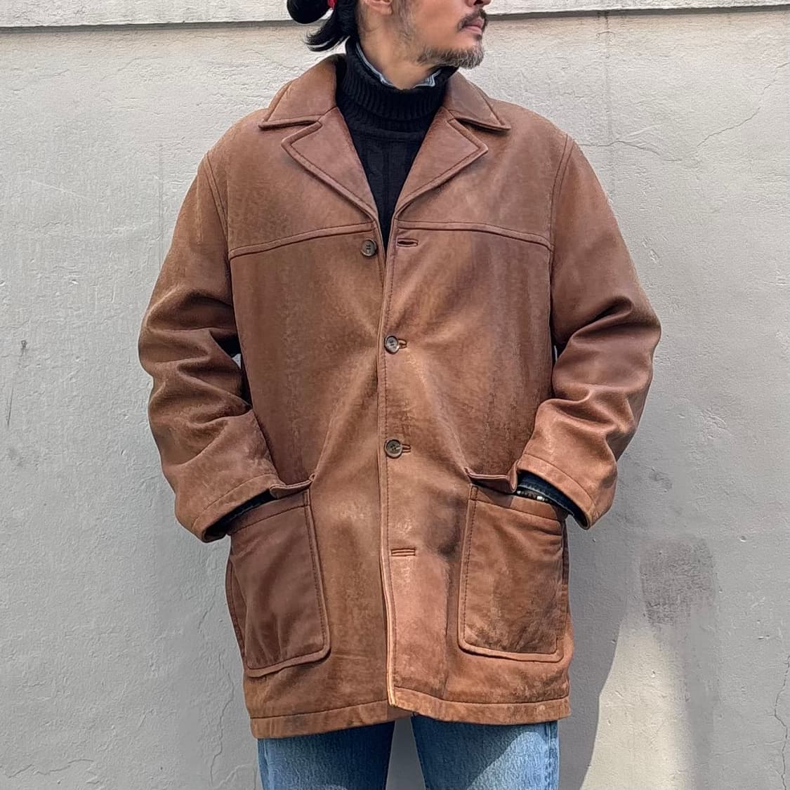 올드 콜롬비아 가죽 카 코트 상품이미지10