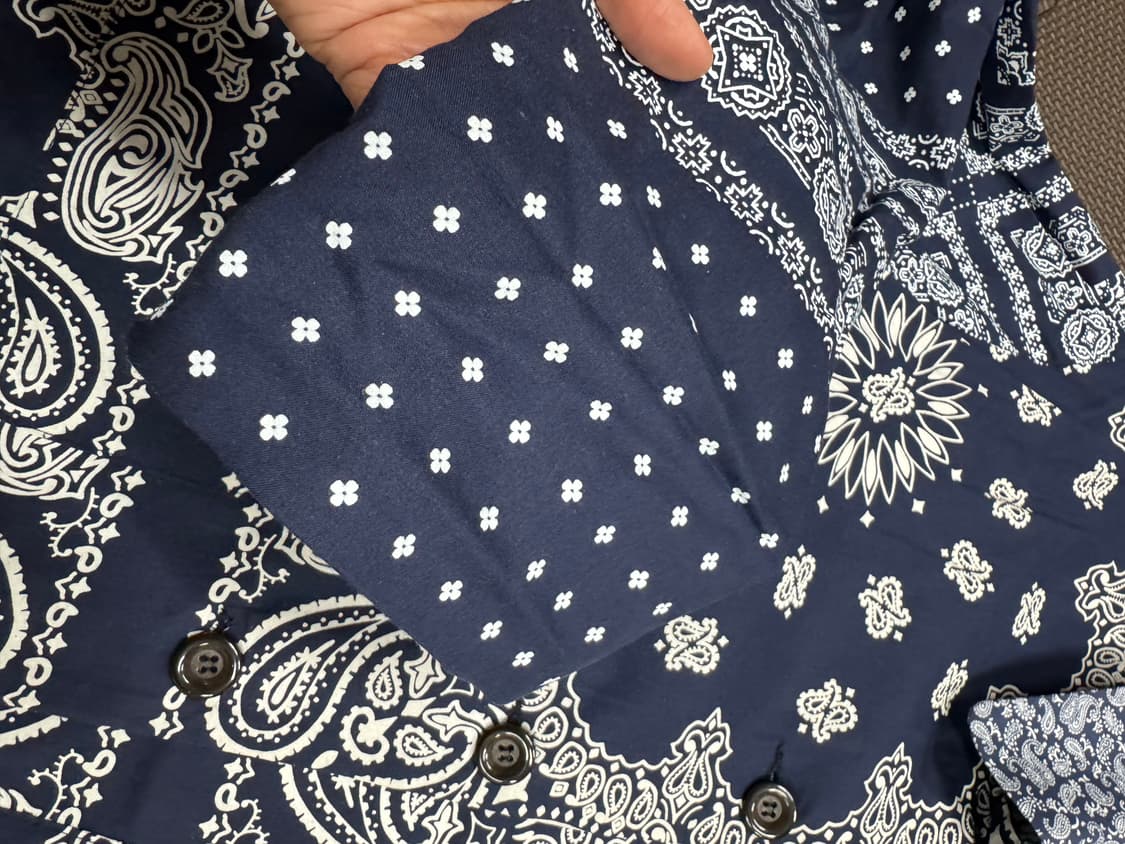 새제품 Y-ONE 반다나 페이즐리 워크자켓 상품이미지4