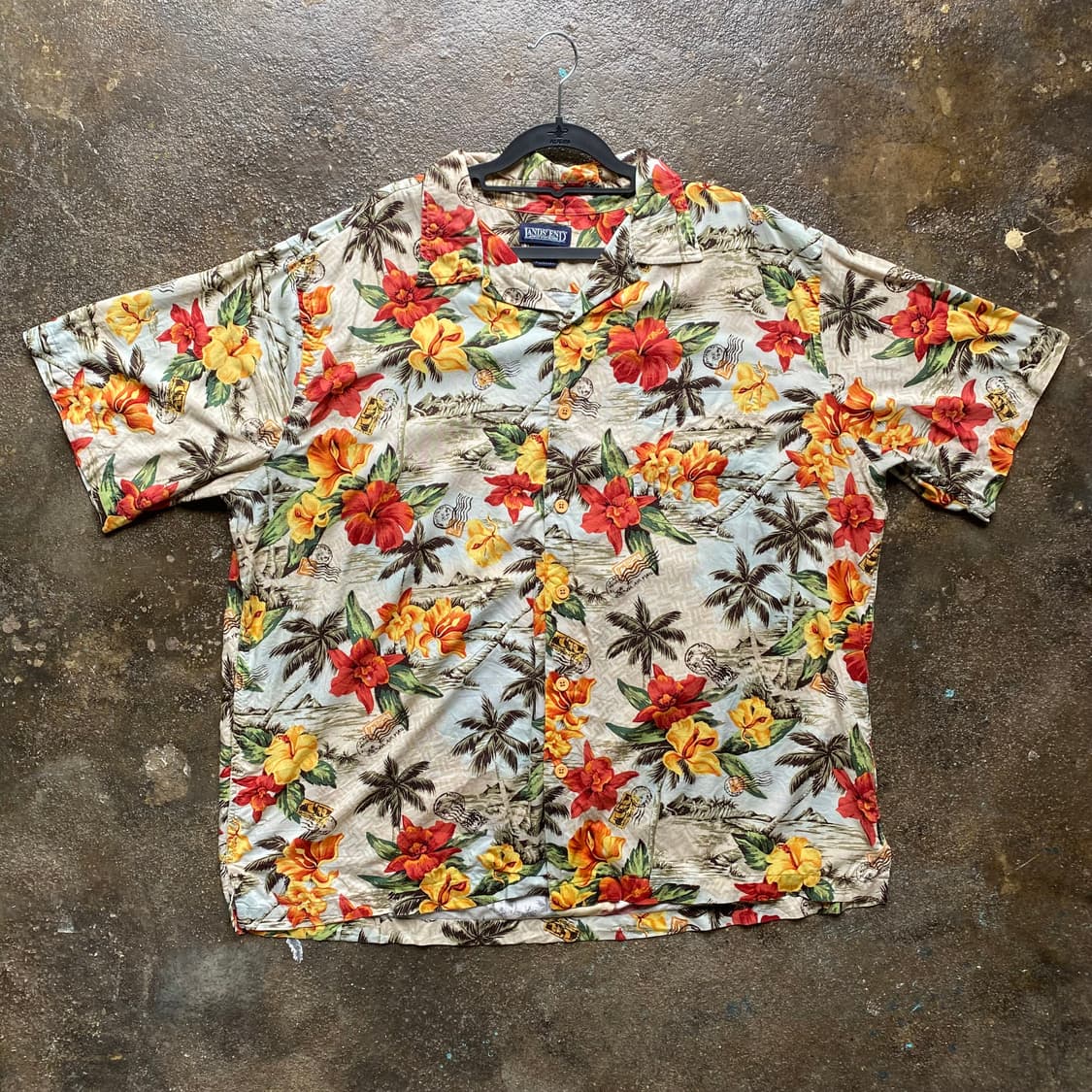 빈티지 하와이안 반팔 셔츠 플라워 상품이미지1