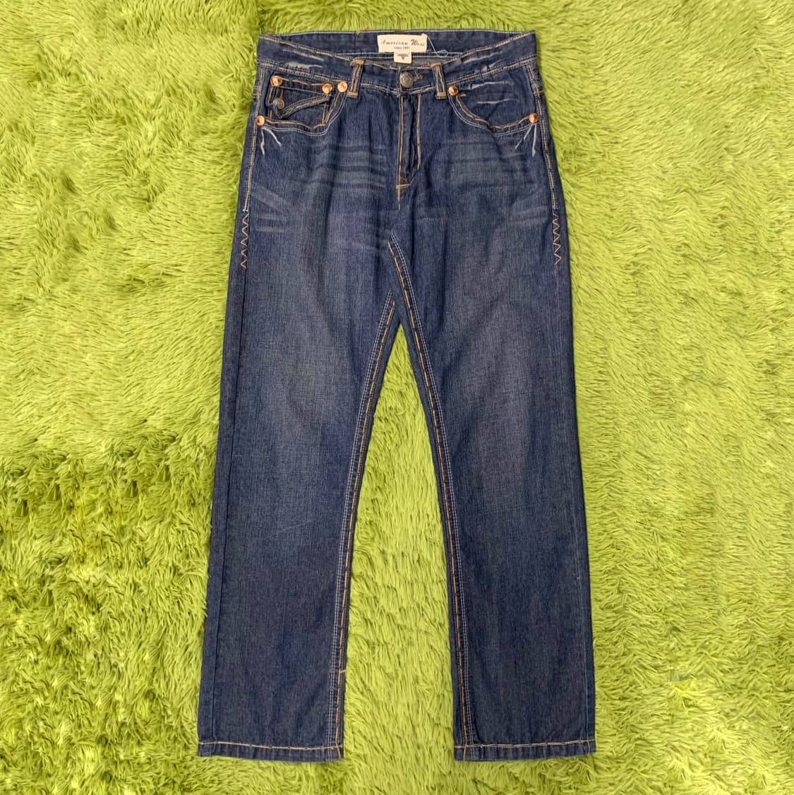 [33] AMERICAN WEAT 스트레이트핏 스티치디테일 데님팬츠 상품이미지3