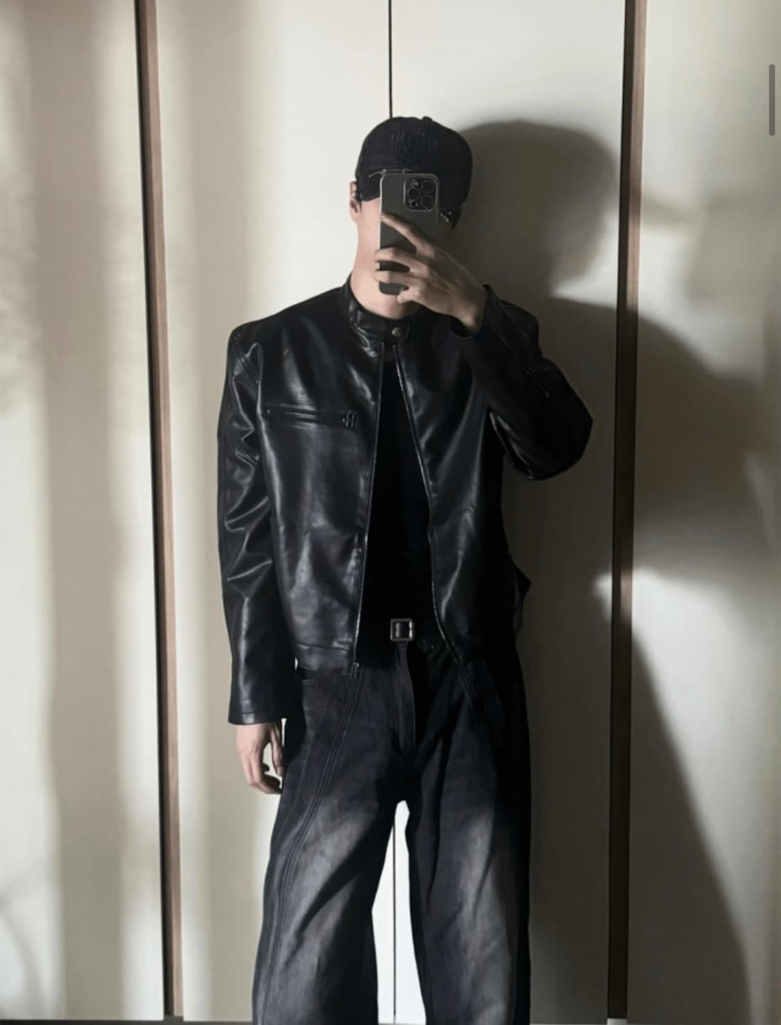 [OS] 코시하루 크롭 레더자켓 상품이미지1