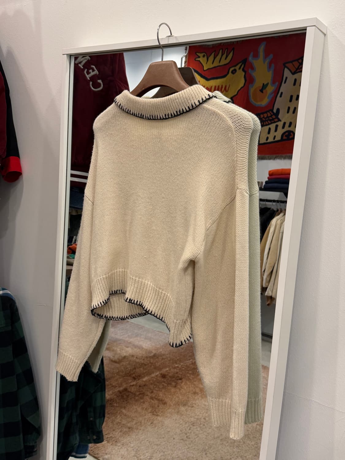 Vtg 빈티지 스티치 카라 가디건 상품이미지5