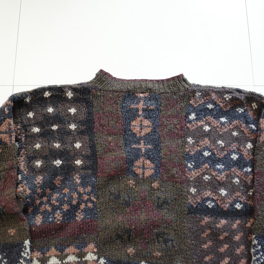 아디론닥 핸드메이드 패치워크 울 니트 M 상품이미지7