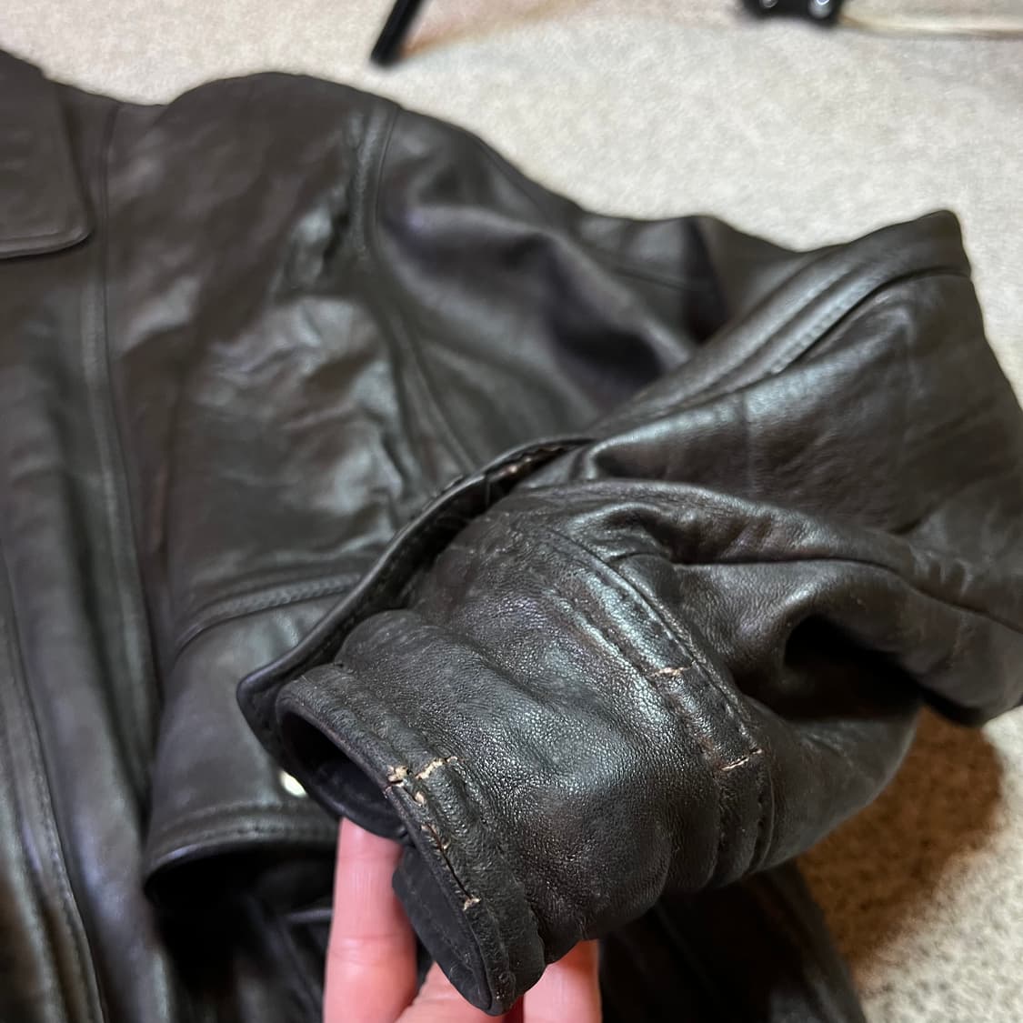 Vintage 빈티지 가죽 봄버 자켓 상품이미지7