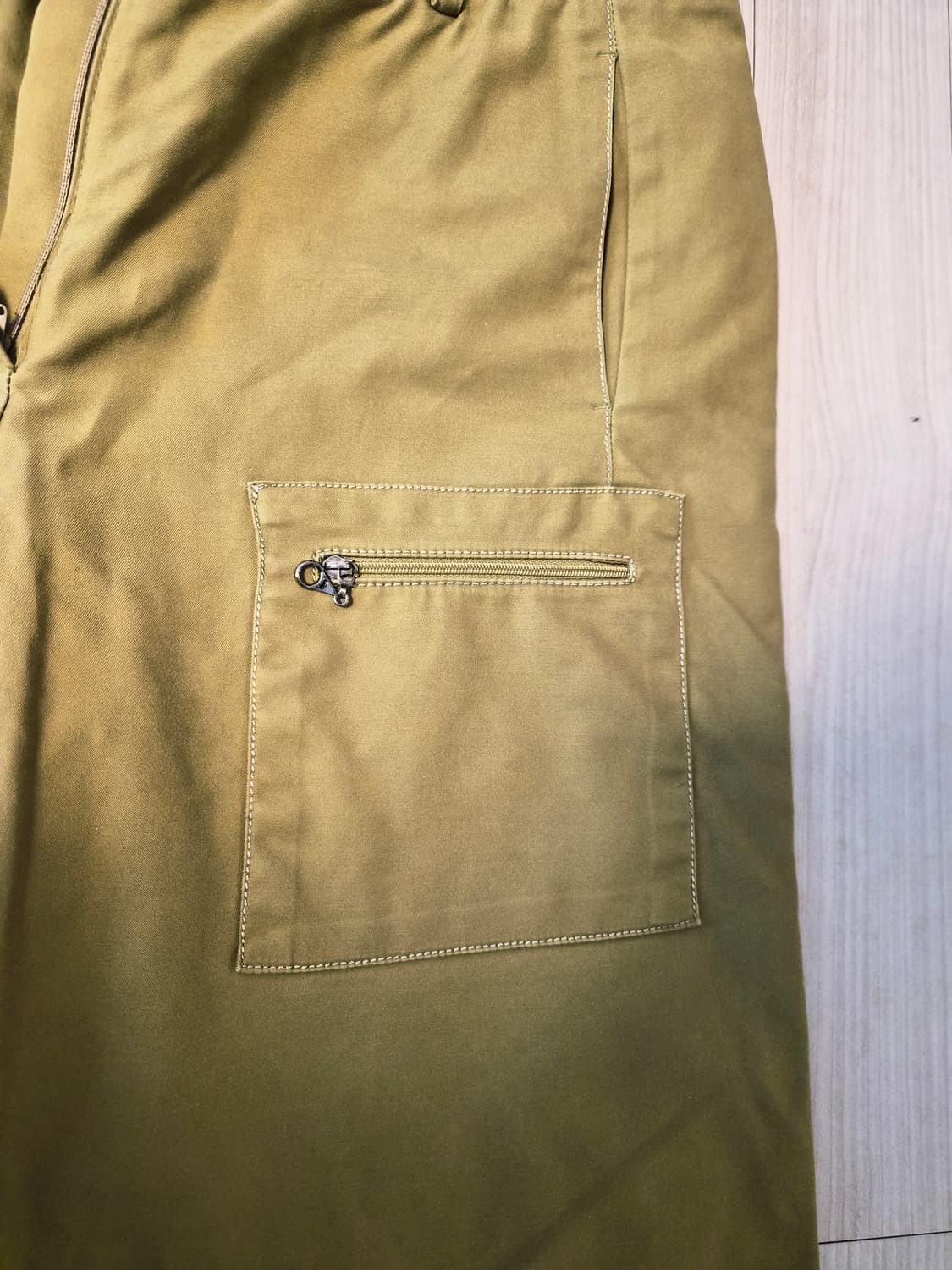 [Petit France] 유니크한 지퍼 포켓 와이드 팬츠 (카키/사이즈 상품이미지4