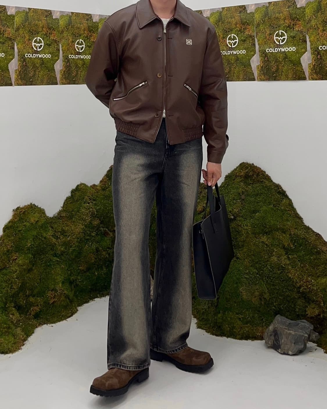 세터 레더 블루종 자켓 XL 브라운 상품이미지10