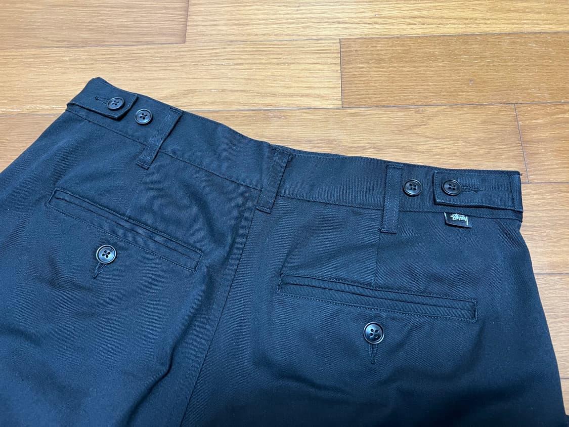 스투시 TWILL VOLUME PLEATED TROUSER 블랙 상품이미지5