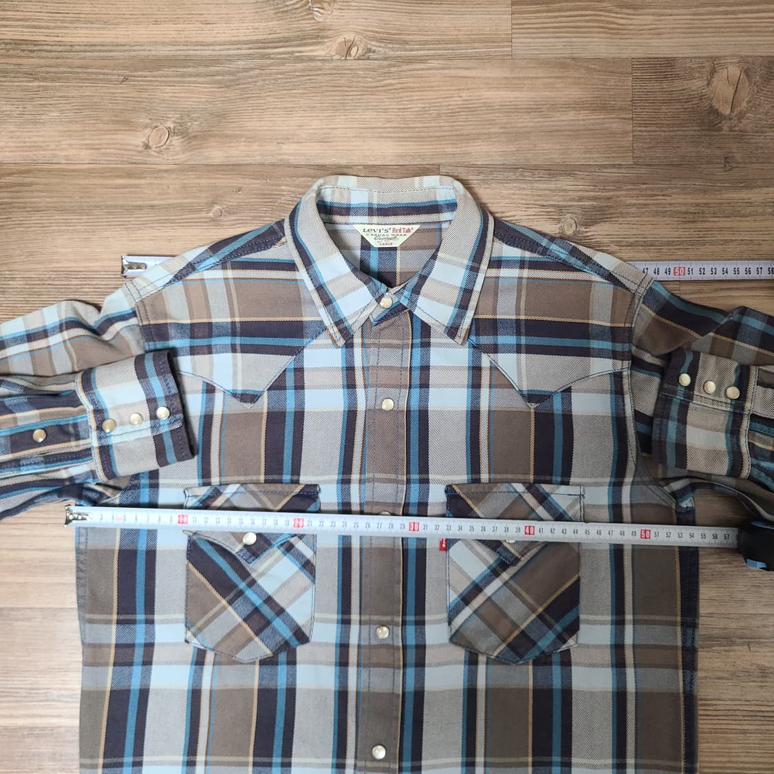 [L 100] 리바이스 일본판 레드탭 빈티지 웨스턴 체크 긴팔 셔츠 남방 상품이미지6