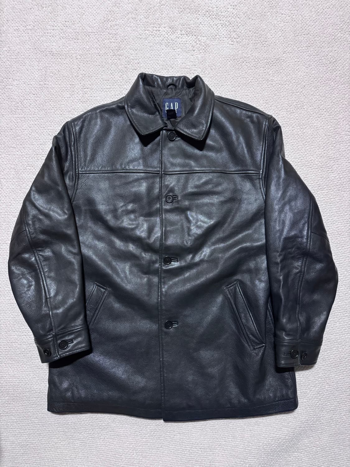 올드 GAP 카우레더 카코트 블랙 L 상품이미지2