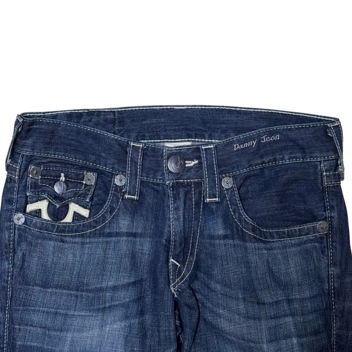 트루릴리전 조이 가죽 빅로고 플레어 부츠컷 데님팬츠 상품이미지6