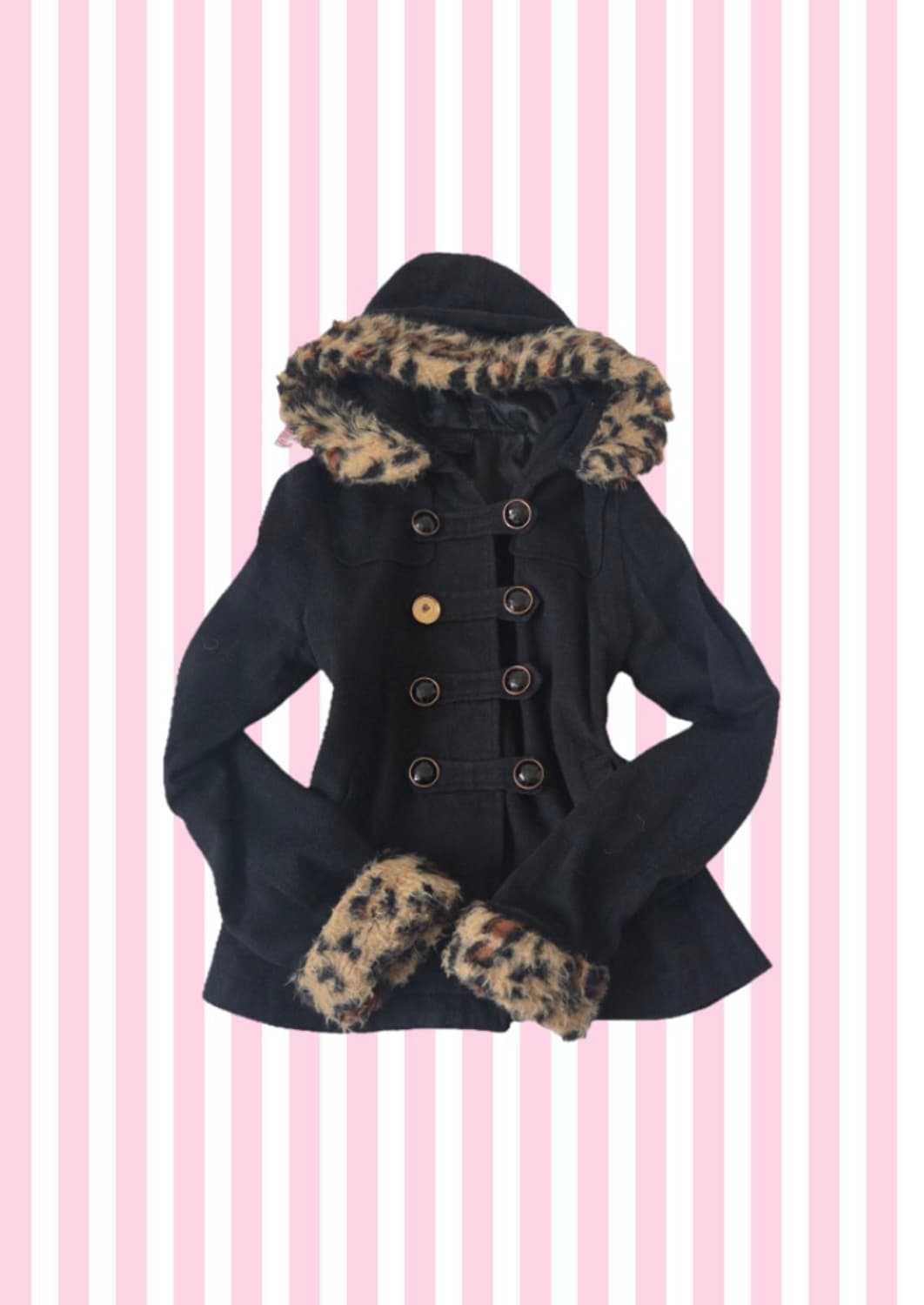 오네갸루 호피 레오파드 나폴레옹 코트 상품이미지1