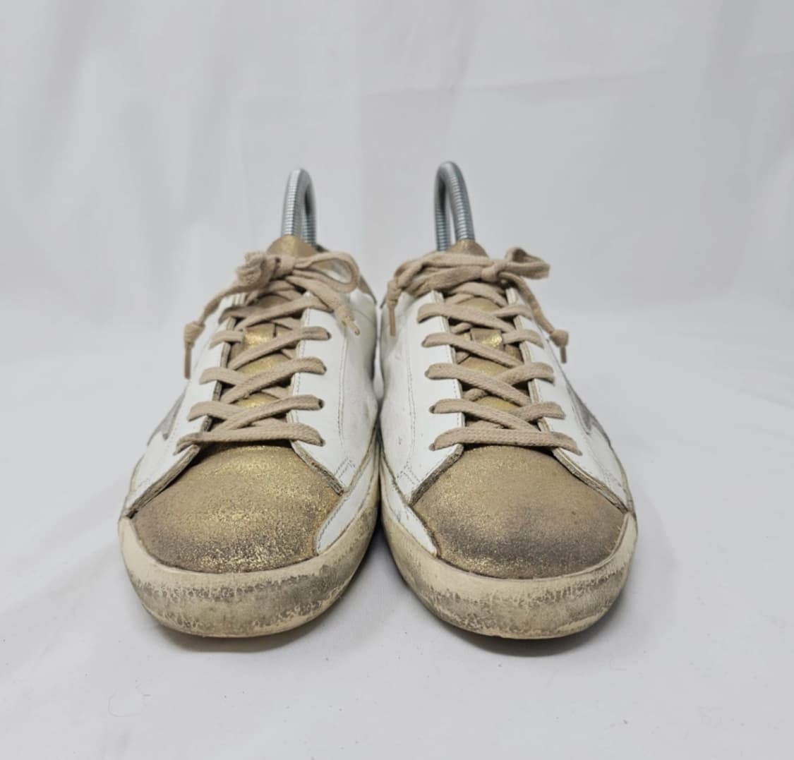 정품 골든구스 슈퍼스타 화이트 골드 스니커즈 39 상품이미지2