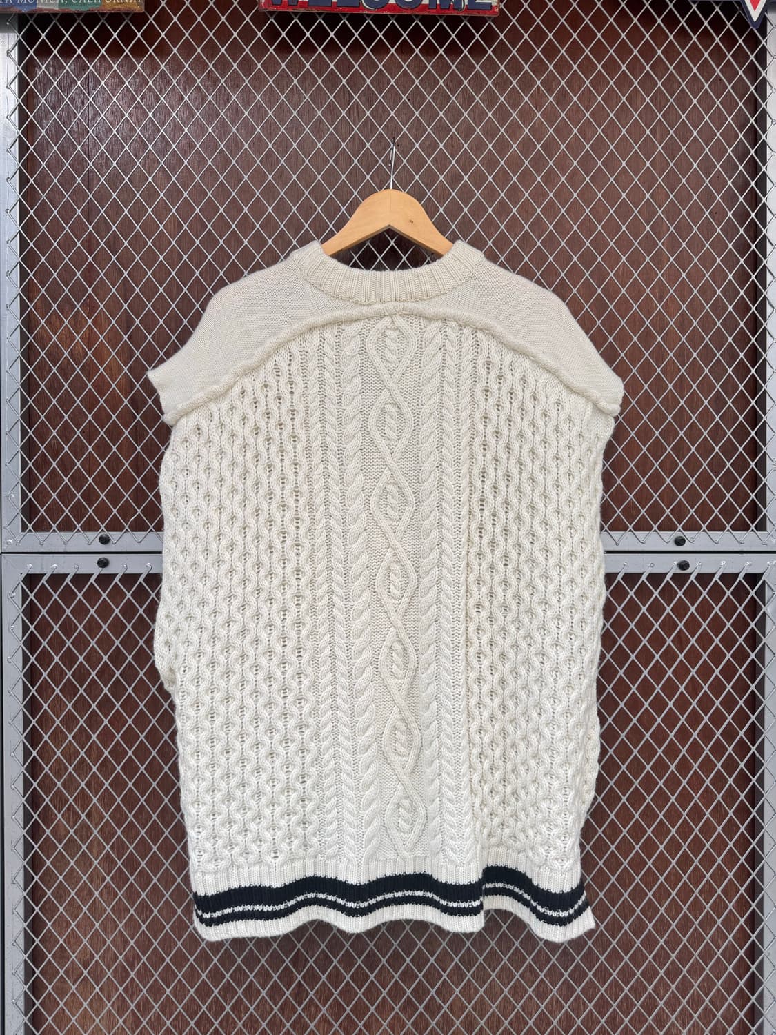 오니츠카타이거 오버핏 케이블 아이버리 니트 베스트 조끼 F 상품이미지3