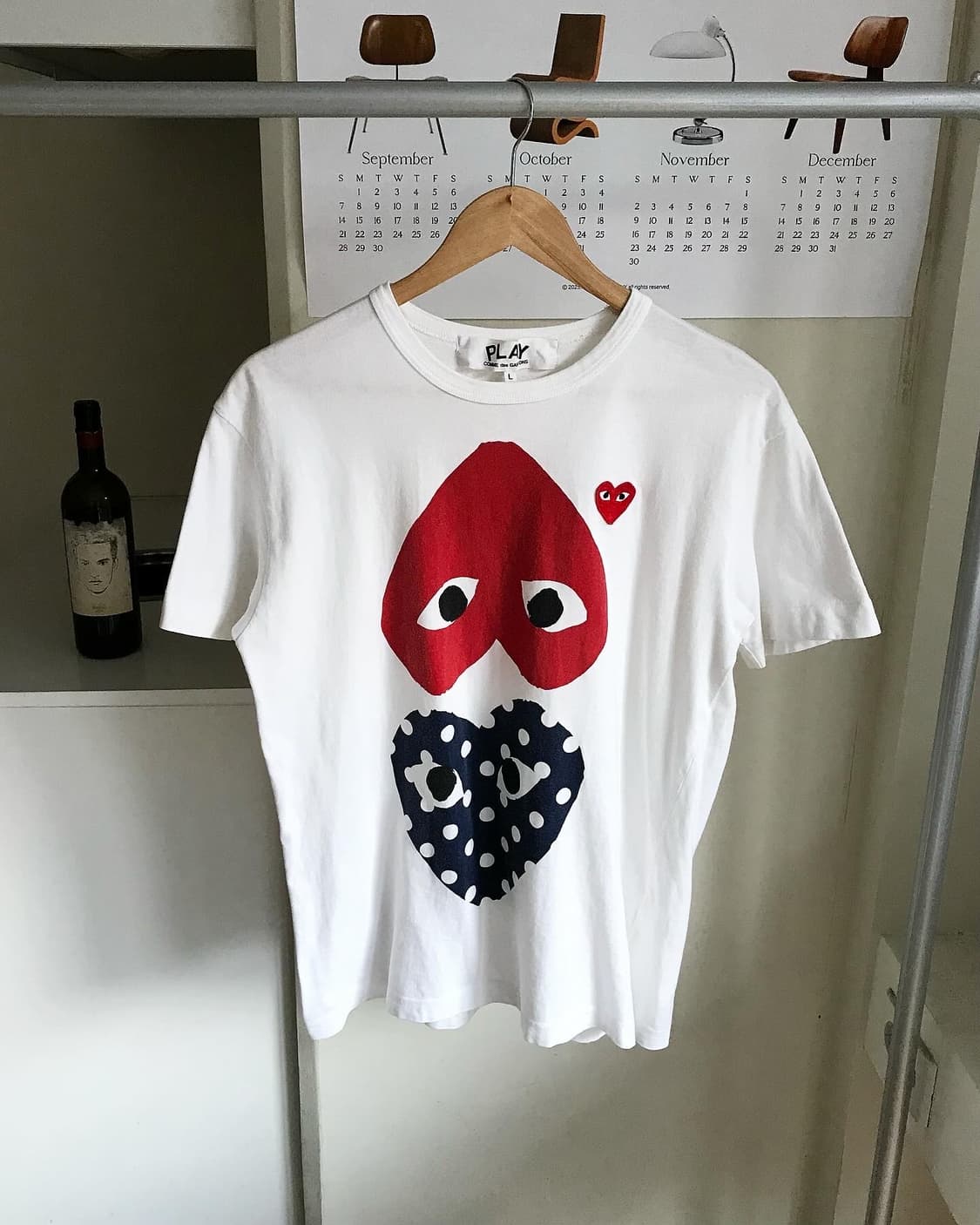 꼼데가르송 플레이 더블 하트 와펜 반팔티 상품이미지1