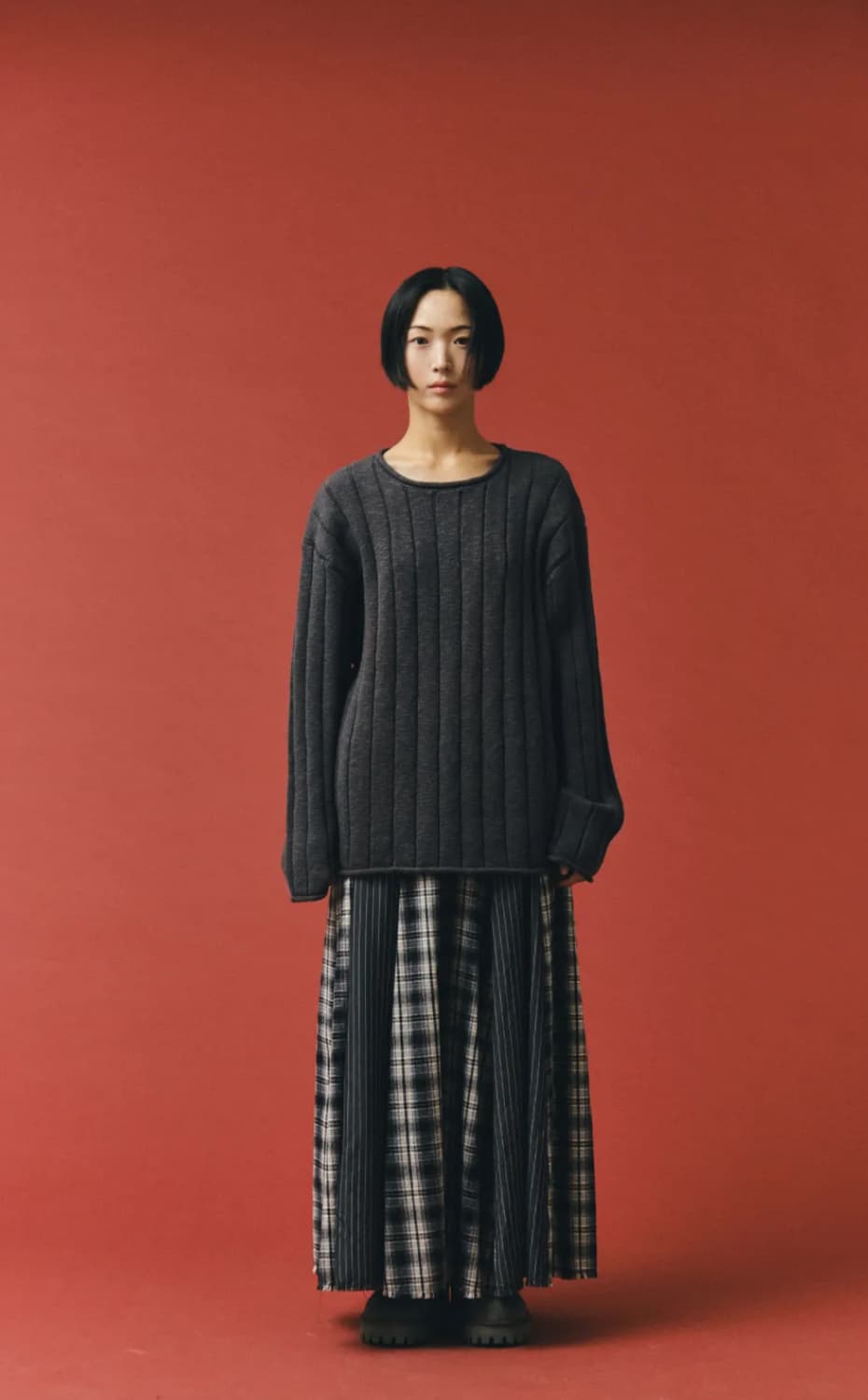 플리즈프로젝트 STRUCTURED RIBBED KNIT, CHARCOAL 상품이미지1
