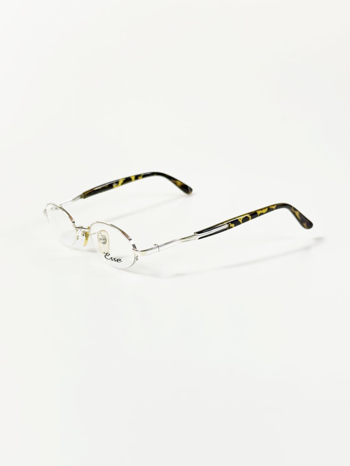ESSE 실버톤 오벌 반무테 프레임 빈티지 안경 상품이미지3