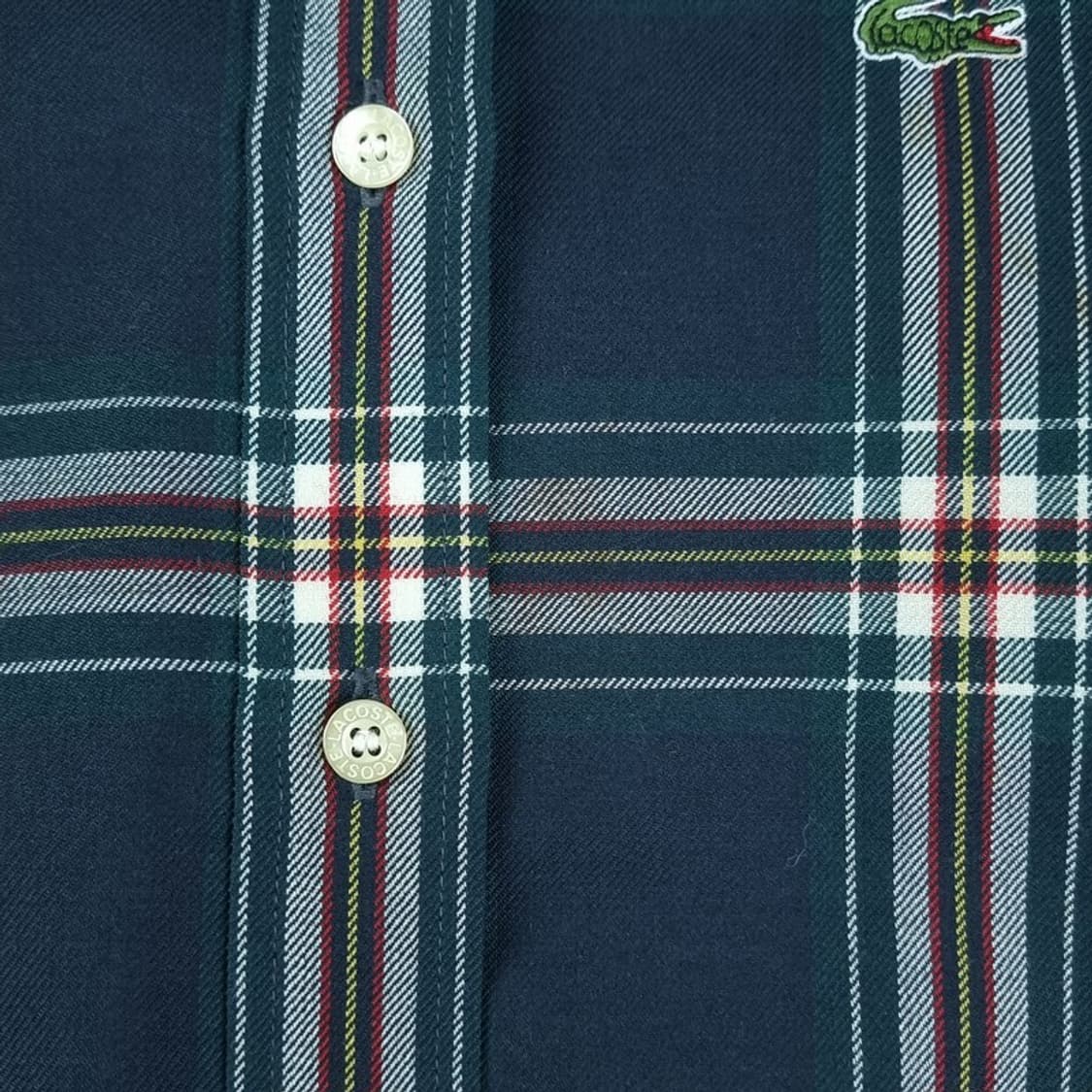 [라코스테] 서광 로고 패치 빈티지 7부 소매 체크 셔츠 M18338 상품이미지9