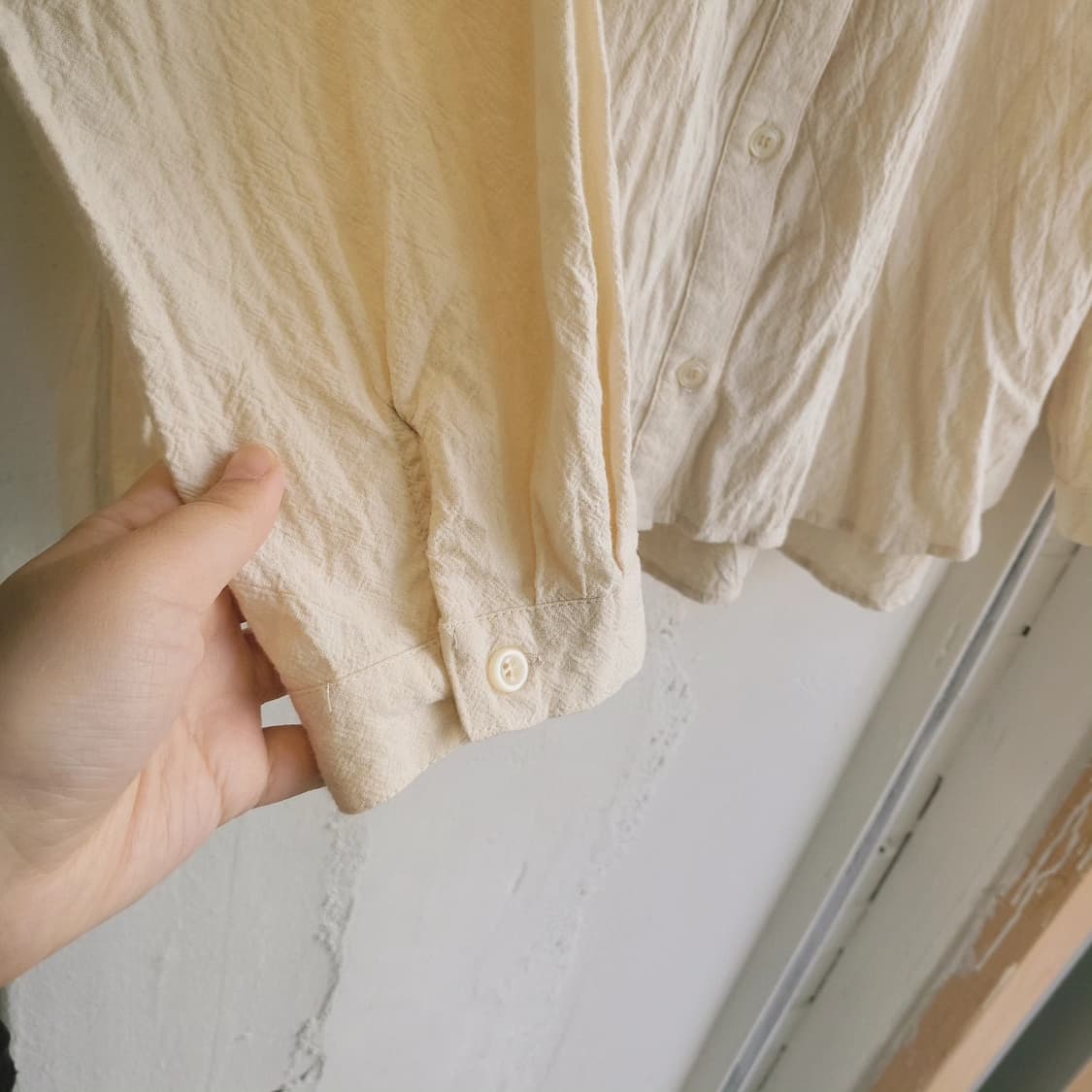 Self service 둥근카라 링클 면셔츠 상품이미지5