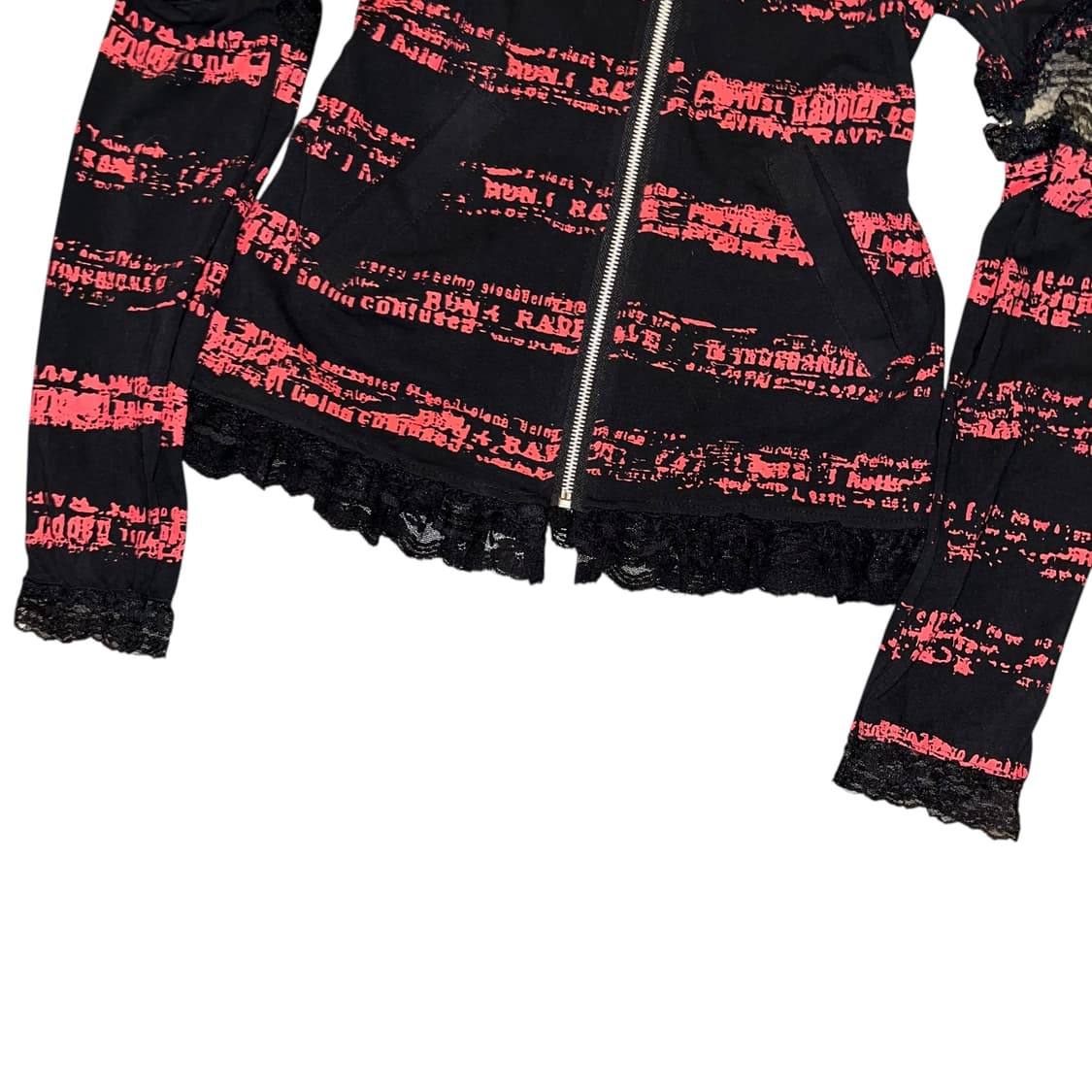 우사기 레이스 프린팅 후드집업 펑크y2k갸루 상품이미지3