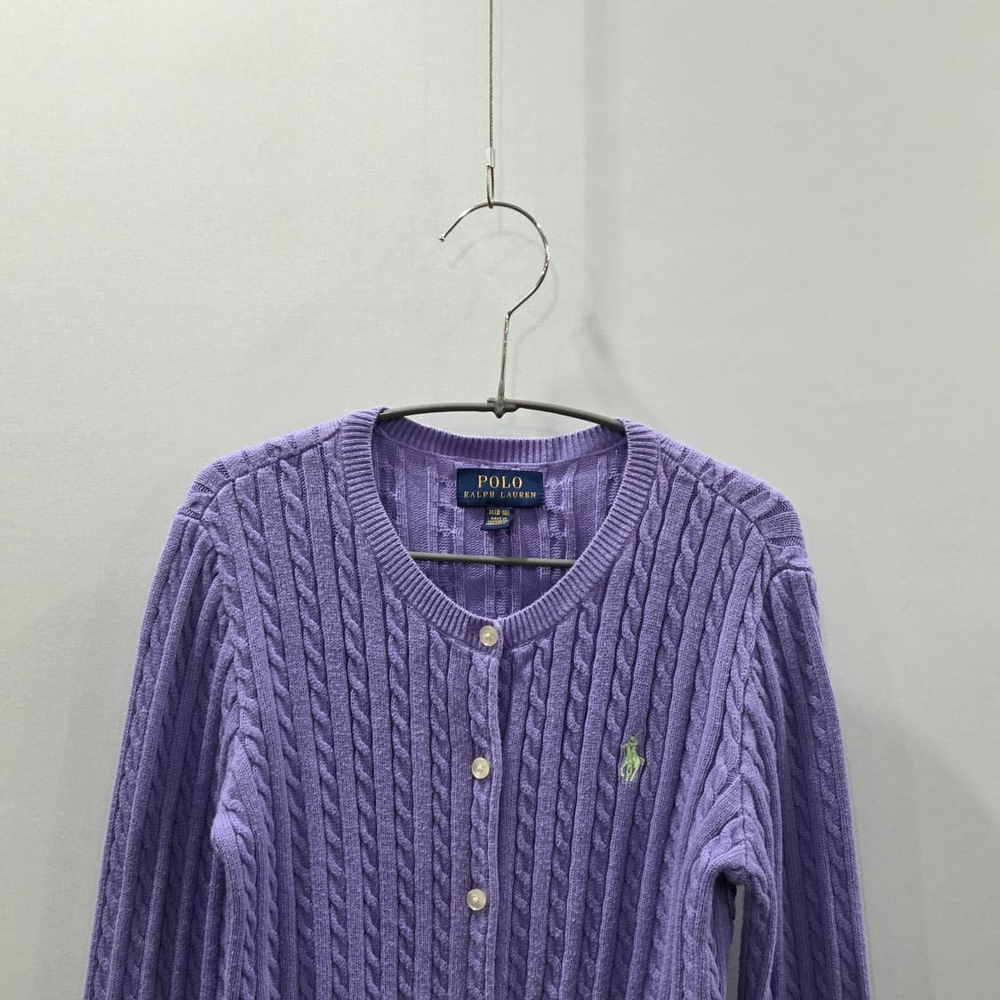 폴로랄프로렌 걸즈 케이블 니트 가디건 연보라 M/8/10 상품이미지2