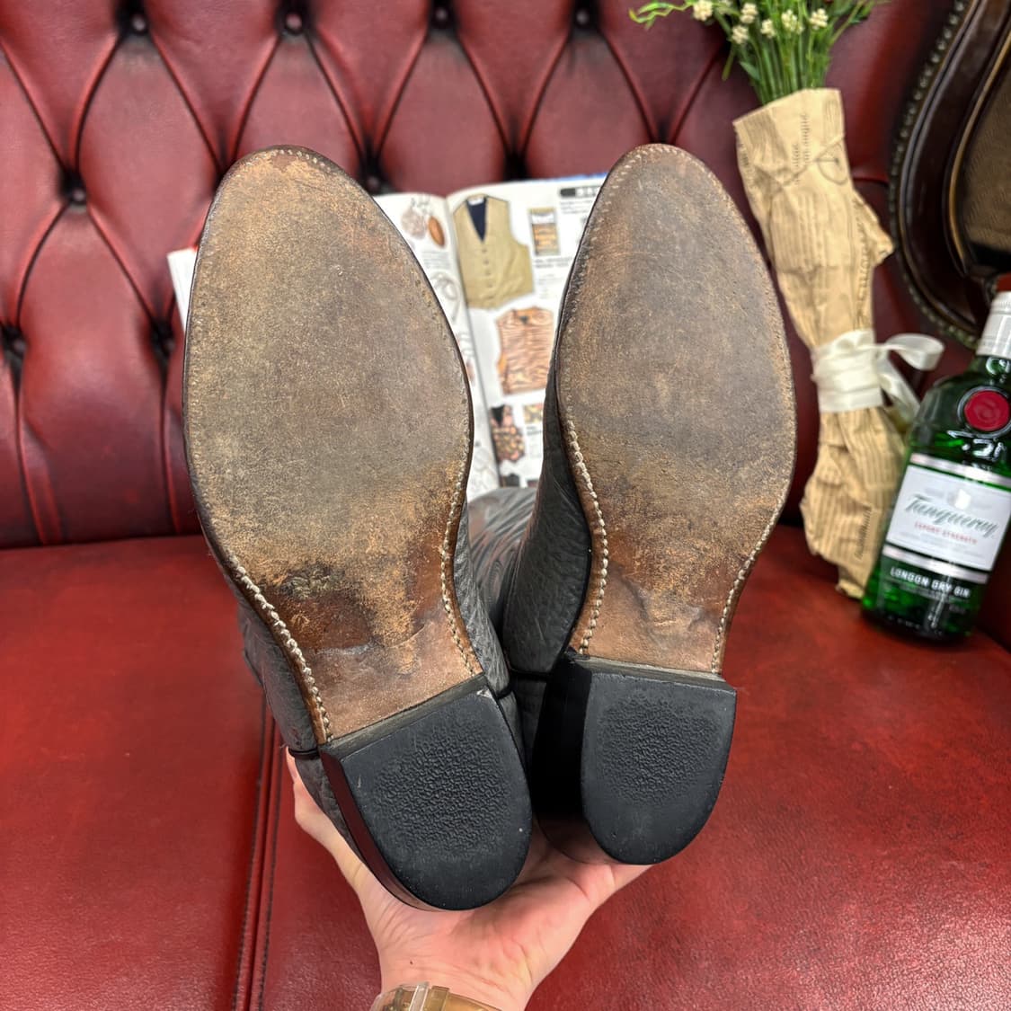 80s 팔로미노 썬 버스트 모던 웨스턴 부츠 리얼레더 미국생산 N569 상품이미지5