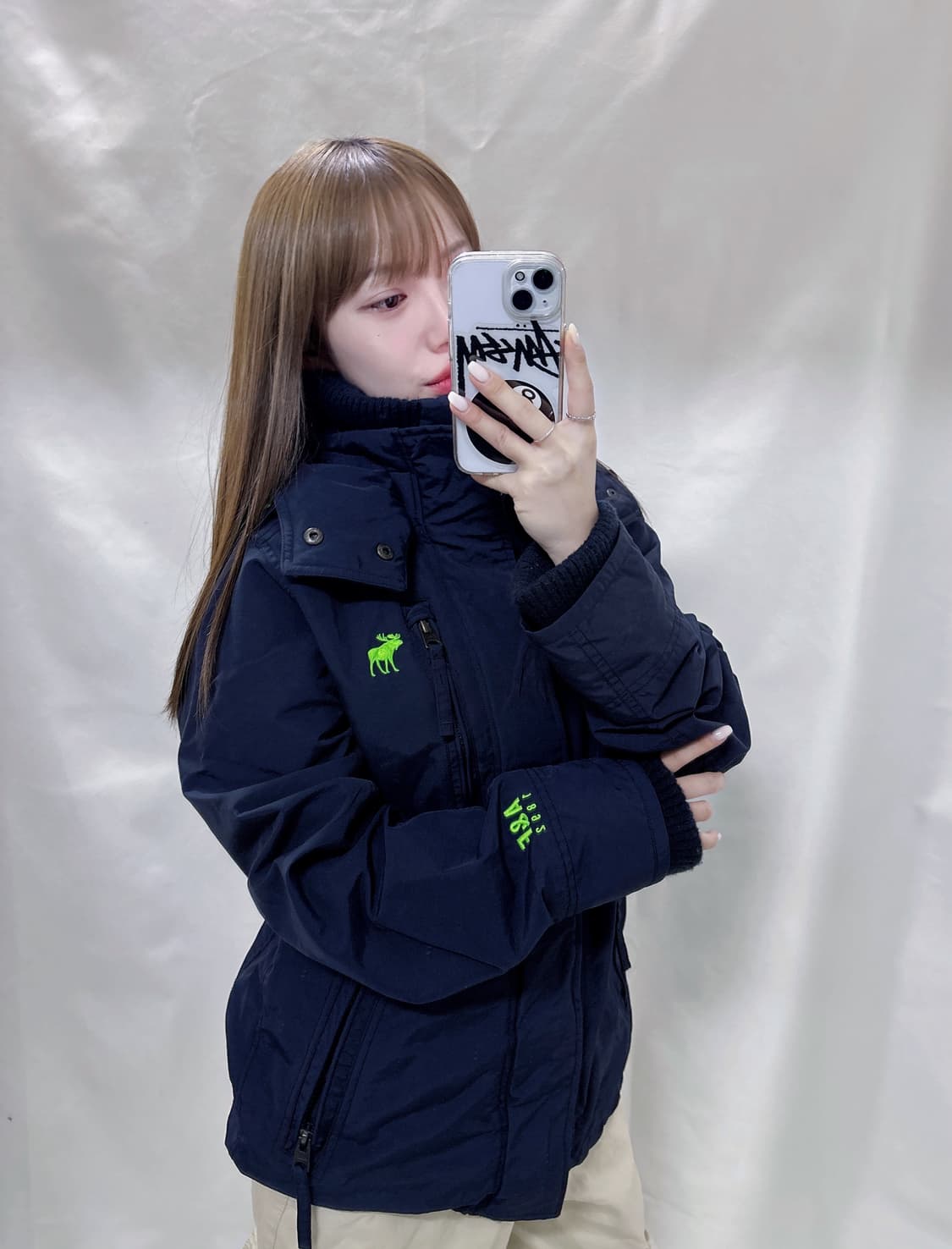 아베크롬비 다크네이비 자수로고 자켓  상품이미지3