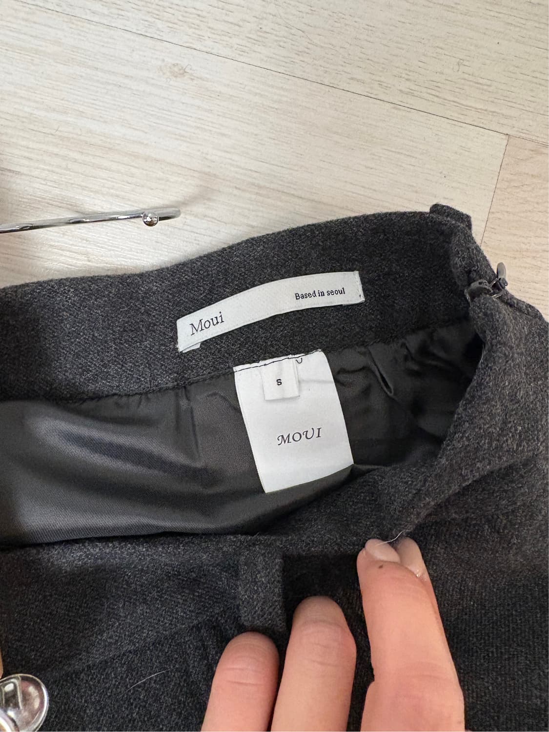 모의 울 플리츠 스커트 차콜 상품이미지2