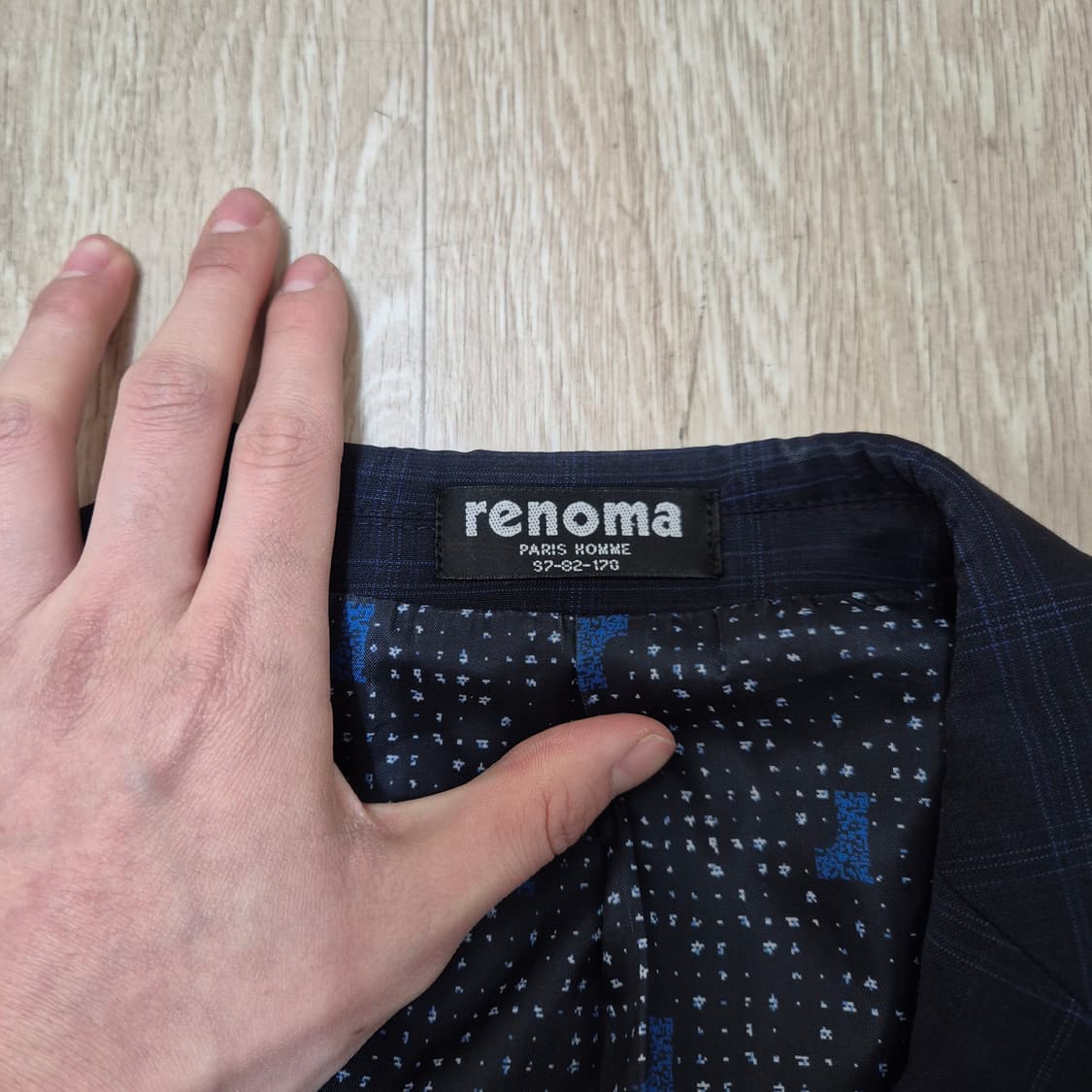 레노마 파리 옴므 양모직 체크 싱글 블레이저 정장자켓 97-82-170 상품이미지4