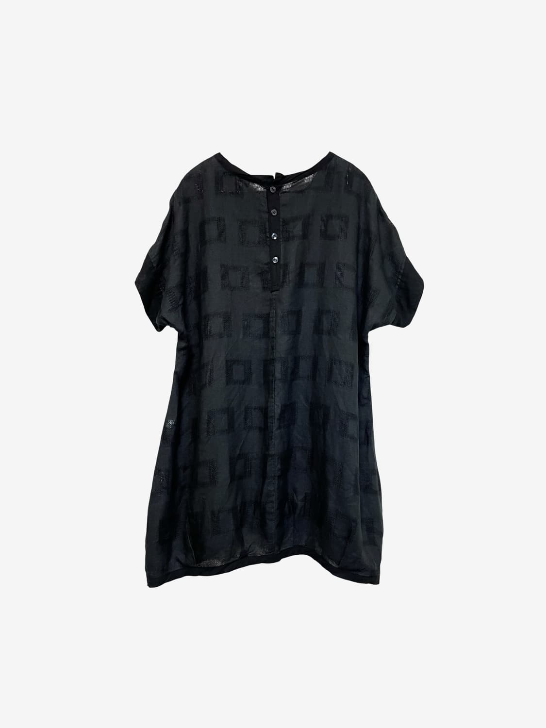 Square Pattern Linen Long Blouse 상품이미지6