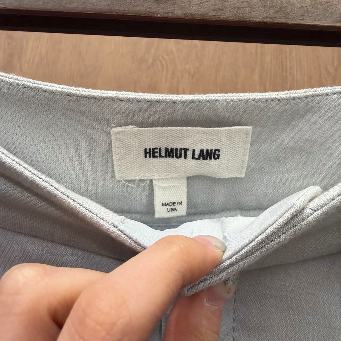 헬무트랭 스키니 코튼 팬츠 웥 턱 미니멀 스퀘어 포켓 버튼 디테일 화이트 상품이미지6