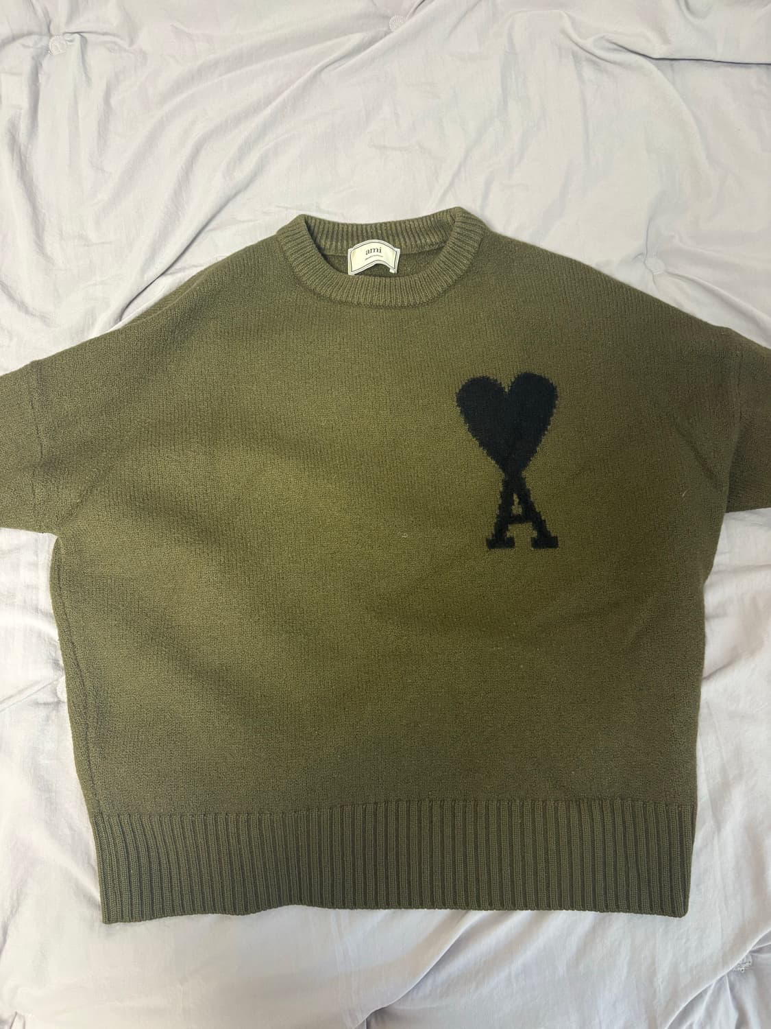 Ami 빅로고 올리브 니트 상품이미지1