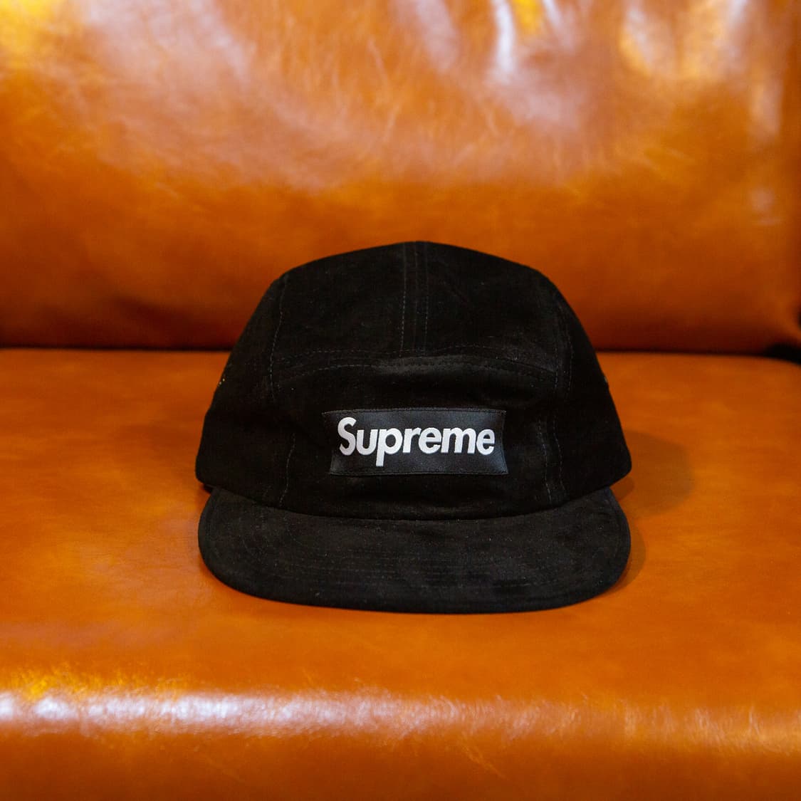 16SS 슈프림 스웨이드 캠프캡 블랙 상품이미지1