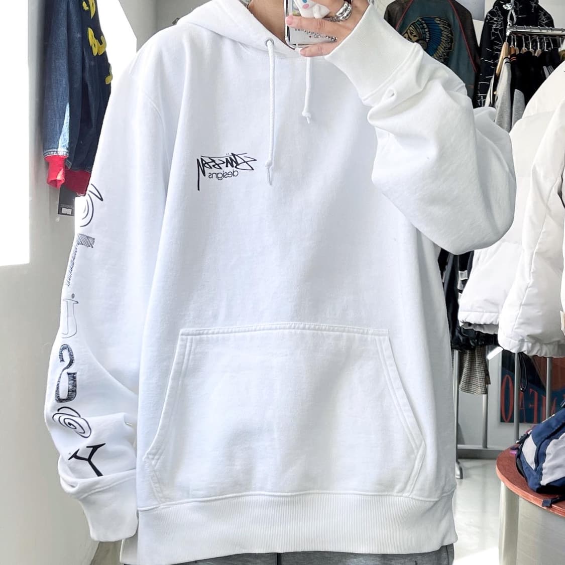 스투시 21FW 랜섬 화이트 스웻후디 상품이미지1