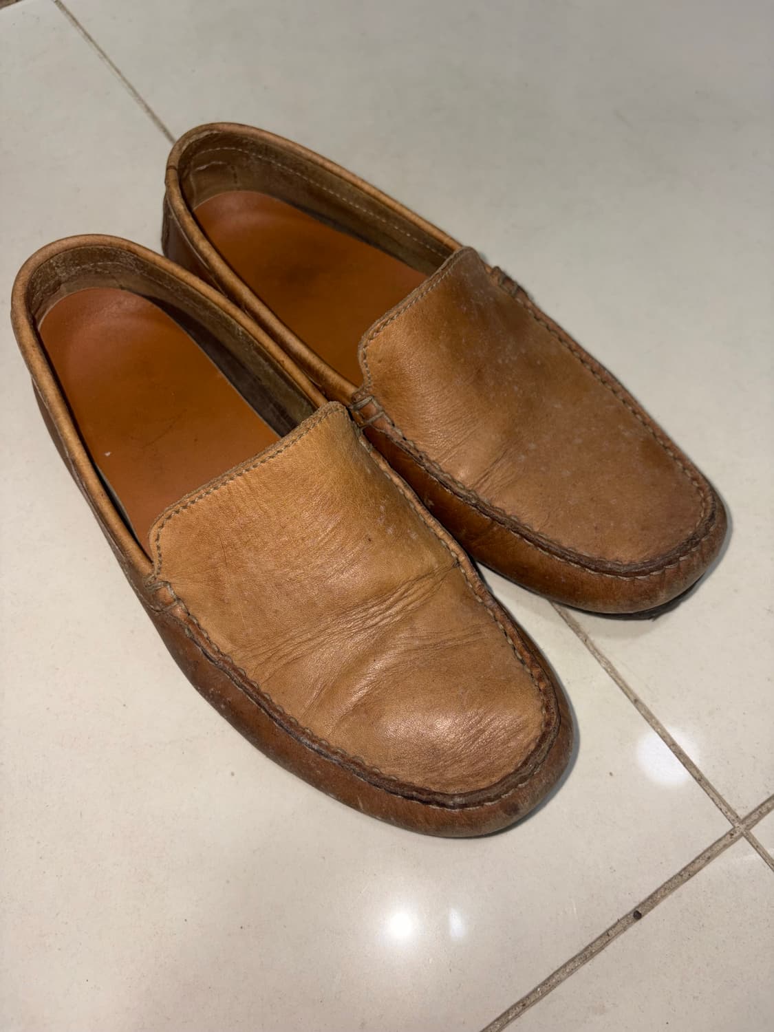 Vintage Brown Leather Driving Shoes 상품이미지1